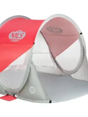 Samorozkládací plážový stan NILS Camp NC3142 červený Horká Nabídka