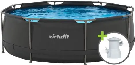 Expresní Doručení Bazén VIRTUFIT Round Swimmingpool 244 cm černý