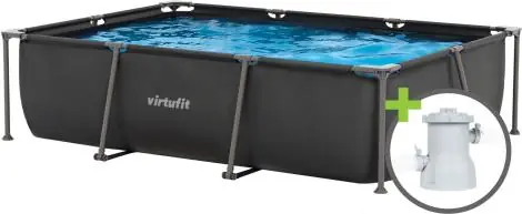 Zlevněný Bazén VIRTUFIT Rectangular Swimmingpool 300 x 210 cm černý
