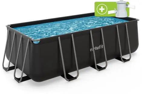 Speciální Cena Bazén VIRTUFIT Rectangular Swimmingpool 400 x 200 cm černý
