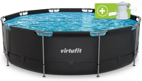 Výprodej Bazén VIRTUFIT Round Swimmingpool 366 x 100 cm černý