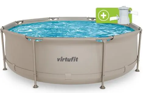 Bazén VIRTUFIT Round Swimmingpool 244 cm béžový Výprodej