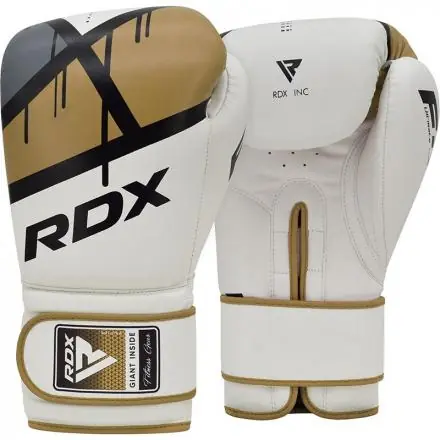 Cenově Výhodný Boxerské rukavice RDX F7 white/golden