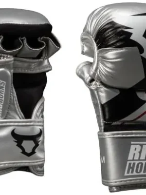 Originální MMA Sparring rukavice VENUM Ringhorns Charger stříbrné/černé