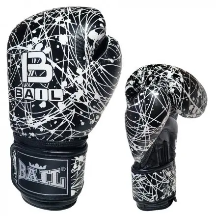 Boxerské rukavice BAIL Leopard image 14 oz. splash (černo-bílé) Omezená Nabídka