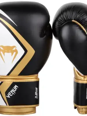 Boxerské rukavice VENUM Contender 2.0 černé/bílo-zlaté Zlevněný