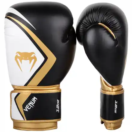 Boxerské rukavice VENUM Contender 2.0 černé/bílo-zlaté Zlevněný