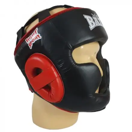 Autentický Boxerská přilba - kůže Sparring s ochranou brady BAIL