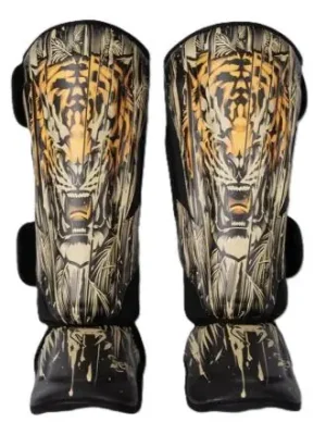 Chrániče holení VENUM Tiger černá/oranžová Vrácení Zdarma