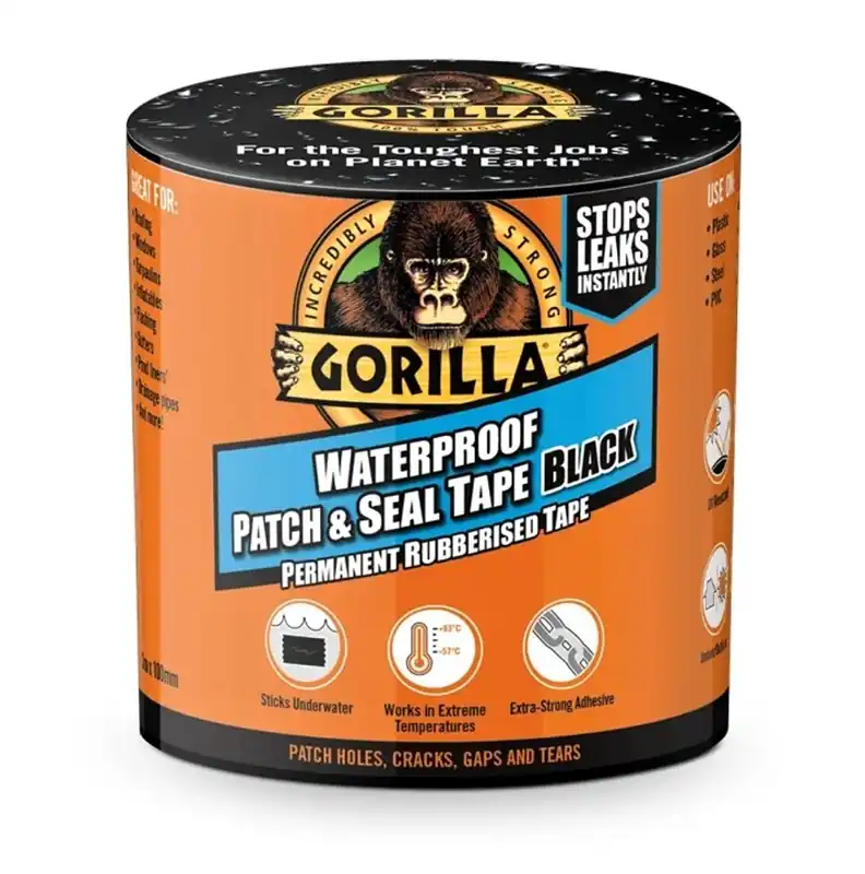 Lepící páska Gorilla Tape Waterproof Patch & Seal Black 100 mm x 3 m Dokud Zásoby Vydrží