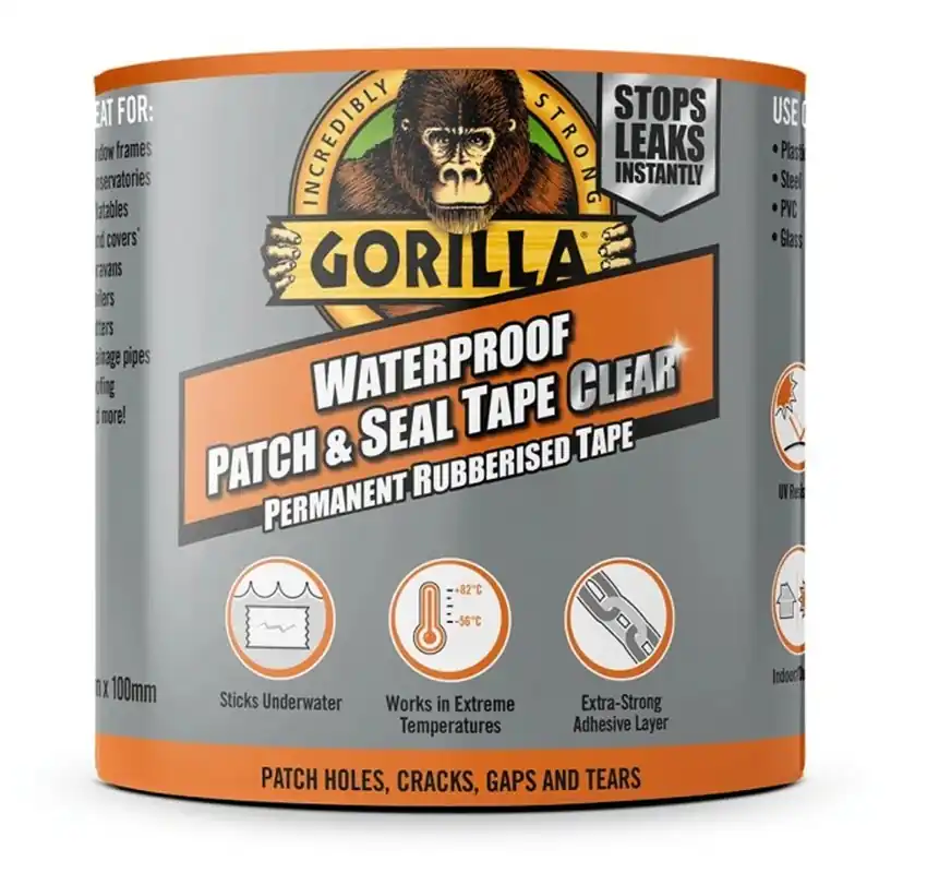 Lepící páska Gorilla Tape Waterproof Patch & Seal Clear 100 mm x 2,4 m Objednat Nyní