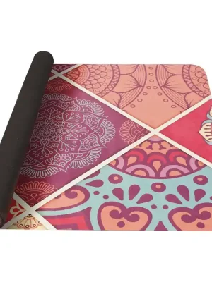 YATE Yoga Mat přírodní guma, 1 mm - vzor A růžová Doprava Zdarma