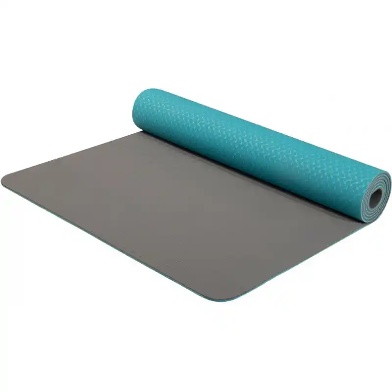 YATE Yoga Mat dvouvrstvá, materiál TPE tyrkys/šedá Poslední Šance