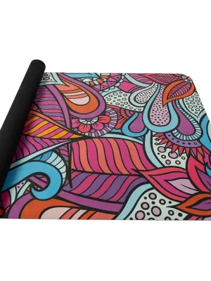 Časově Omezené YATE Yoga mat přírodní guma, vzor W, 1 mm - červená