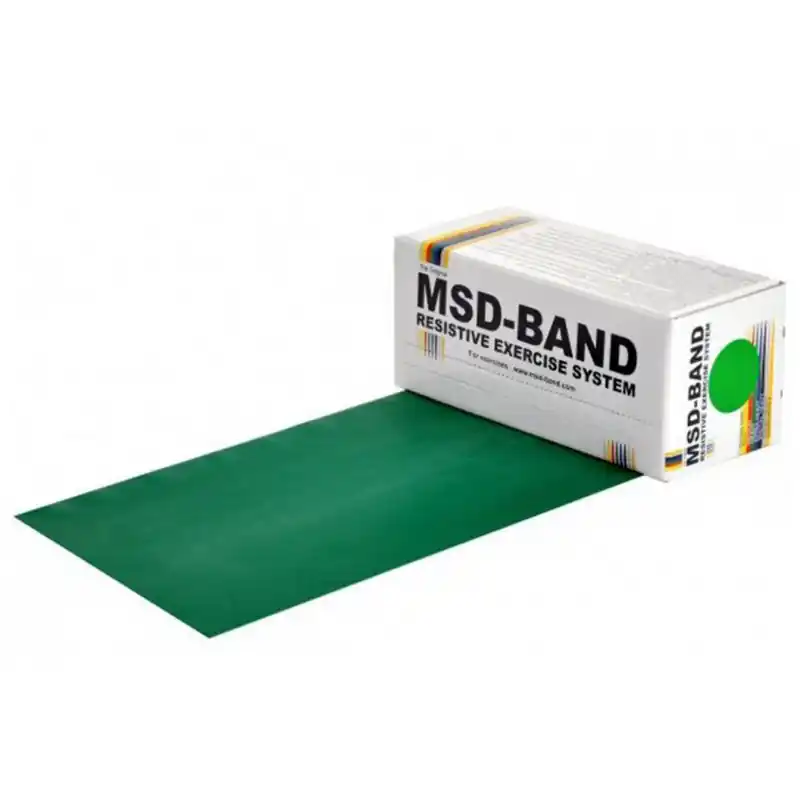 MSD BAND MSD-BAND Cvičební pás, 5.5m tuhý, zelený (krabička) Omezená Nabídka