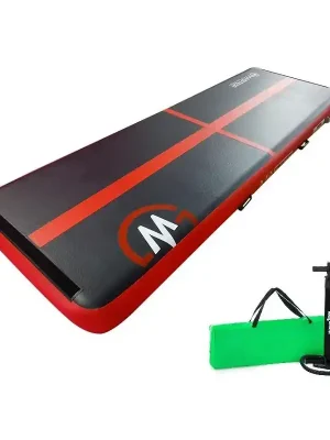 Levný Airtrack MASTER nafukovací žíněnka 300 x 100 x 20 cm - černá - červená