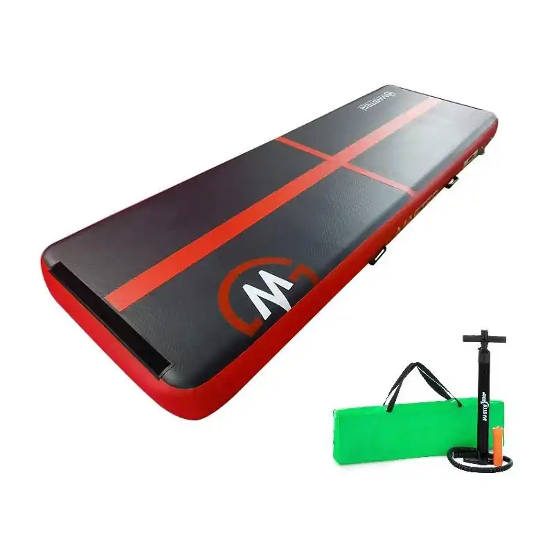 Levný Airtrack MASTER nafukovací žíněnka 300 x 100 x 20 cm - černá - červená