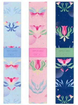 Spokey THE BLOOM BAND SET Sada 3 posilovacích textilních gum s obalem Vysoce Kvalitní