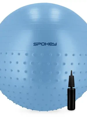 Spokey HALF FIT 2v1 Masážní gymnastický míč, 65 cm, modrý Sleva
