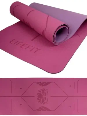 Podložka LIFEFIT® YOGA MAT LOTOS DUO, 183x58x0,6cm, bordó Finální Výprodej