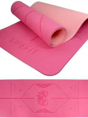 Akční Cena Podložka LIFEFIT® YOGA MAT LOTOS DUO, 183x58x0,6cm, růžová