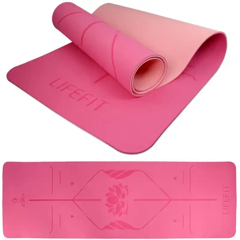 Akční Cena Podložka LIFEFIT® YOGA MAT LOTOS DUO, 183x58x0,6cm, růžová
