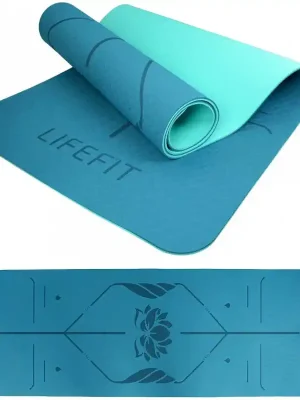 Podložka LIFEFIT® YOGA MAT LOTOS DUO, 183x58x0,6cm, tyrkysová Cenový Hit