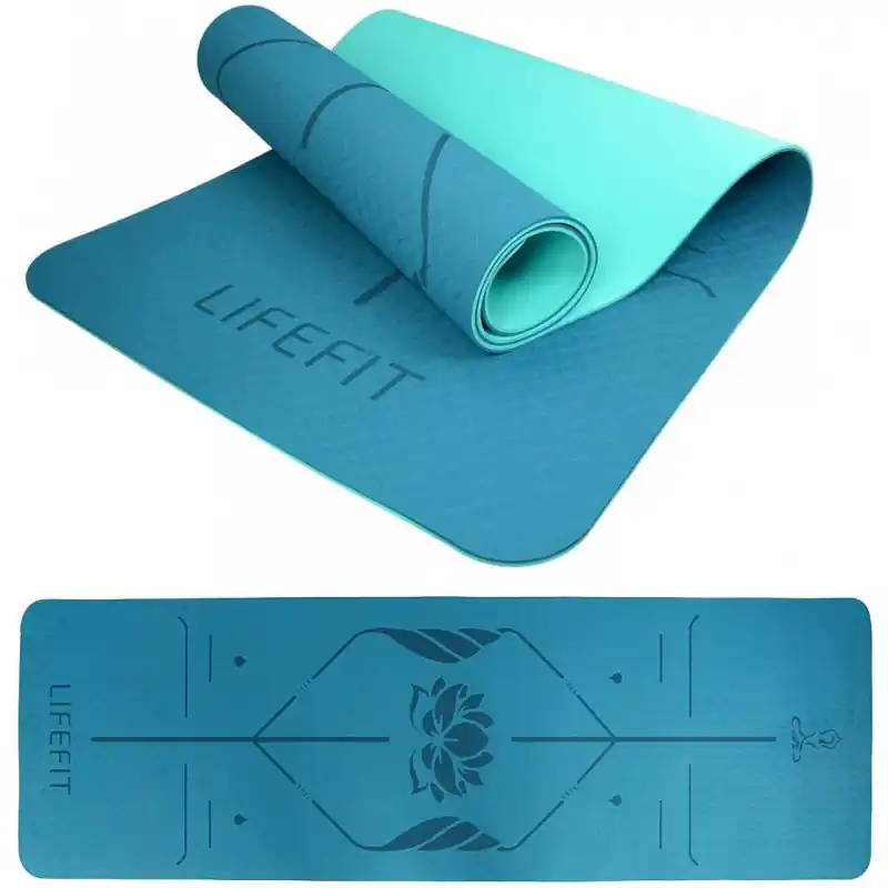 Podložka LIFEFIT® YOGA MAT LOTOS DUO, 183x58x0,6cm, tyrkysová Cenový Hit