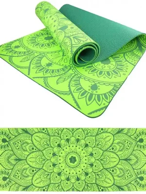 Podložka LIFEFIT® YOGA MAT MANDALA DUO, 183x58x0,6cm, zelená Must-Have