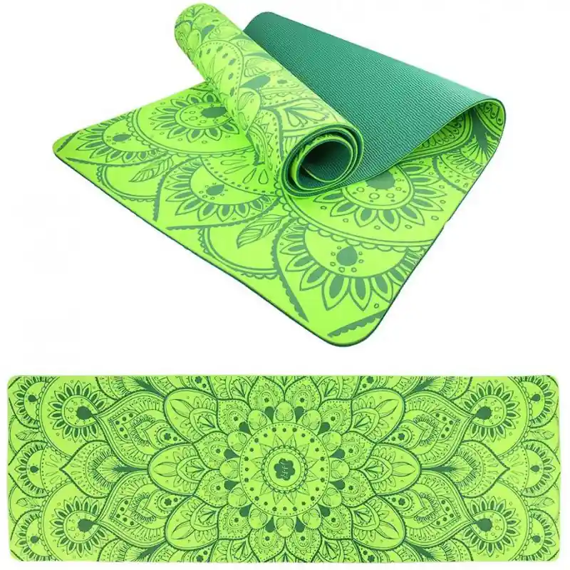 Podložka LIFEFIT® YOGA MAT MANDALA DUO, 183x58x0,6cm, zelená Must-Have