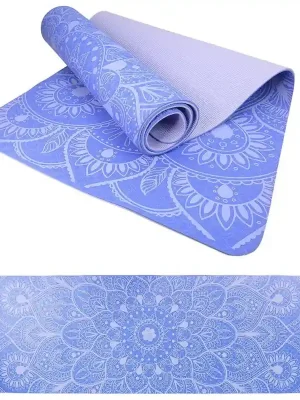 Podložka LIFEFIT® YOGA MAT MANDALA DUO, 183x58x0,6cm, modrá Vrácení Zdarma
