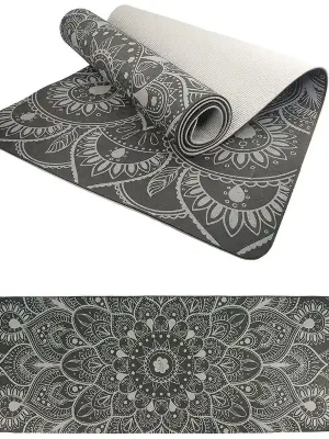 Podložka LIFEFIT® YOGA MAT MANDALA DUO, 183x58x0,6cm, černá Cenově Výhodný