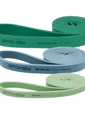 Spokey POWER SET Sada 3 posilovacích gum, modro-zelená Novinka