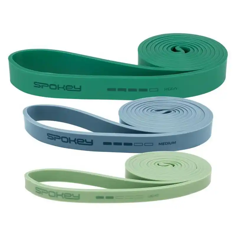 Spokey POWER SET Sada 3 posilovacích gum, modro-zelená Novinka