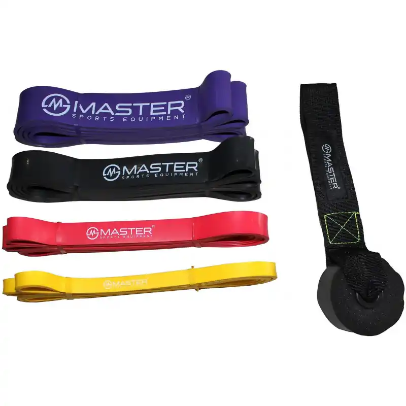 Zlevněný Sada 4 posilovacích gum MASTER Latex Power Band 2-55 kg