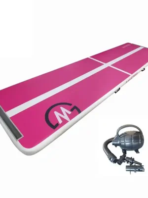 Expresní Doručení Airtrack MASTER nafukovací žíněnka 400 x 100 x 10 cm - růžová - bílá