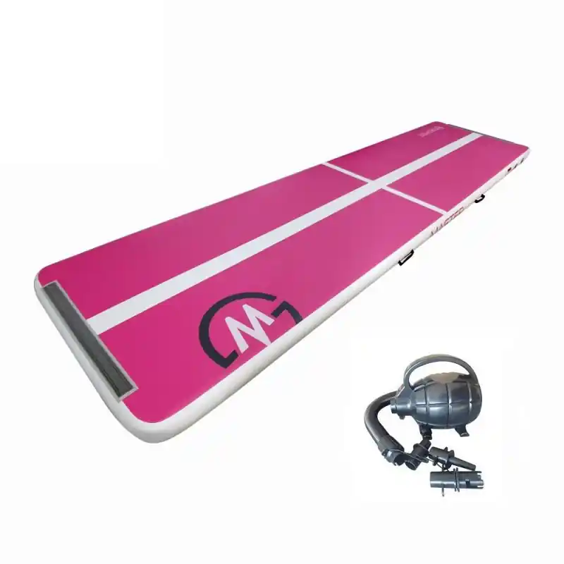 Expresní Doručení Airtrack MASTER nafukovací žíněnka 400 x 100 x 10 cm - růžová - bílá