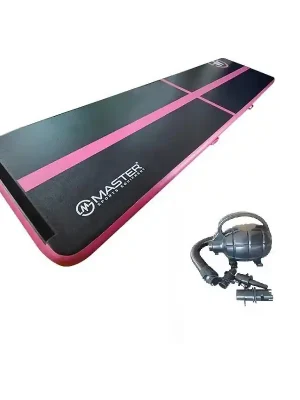Airtrack MASTER nafukovací žíněnka 400 x 100 x 10 cm - černo - růžová Finální Výprodej