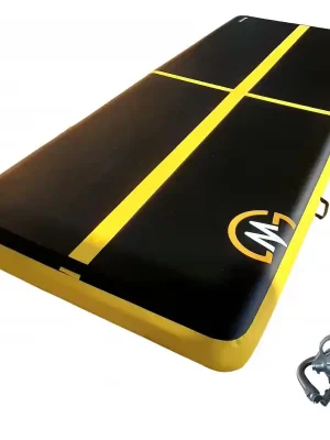 Airtrack MASTER nafukovací žíněnka 400 x 150 x 20 cm - černá - žlutá Nová Kolekce