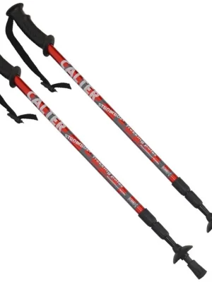 Trekingové hole CALTER® STROMBOLI, 3-dílné, pár, červené Rychlé Dodání