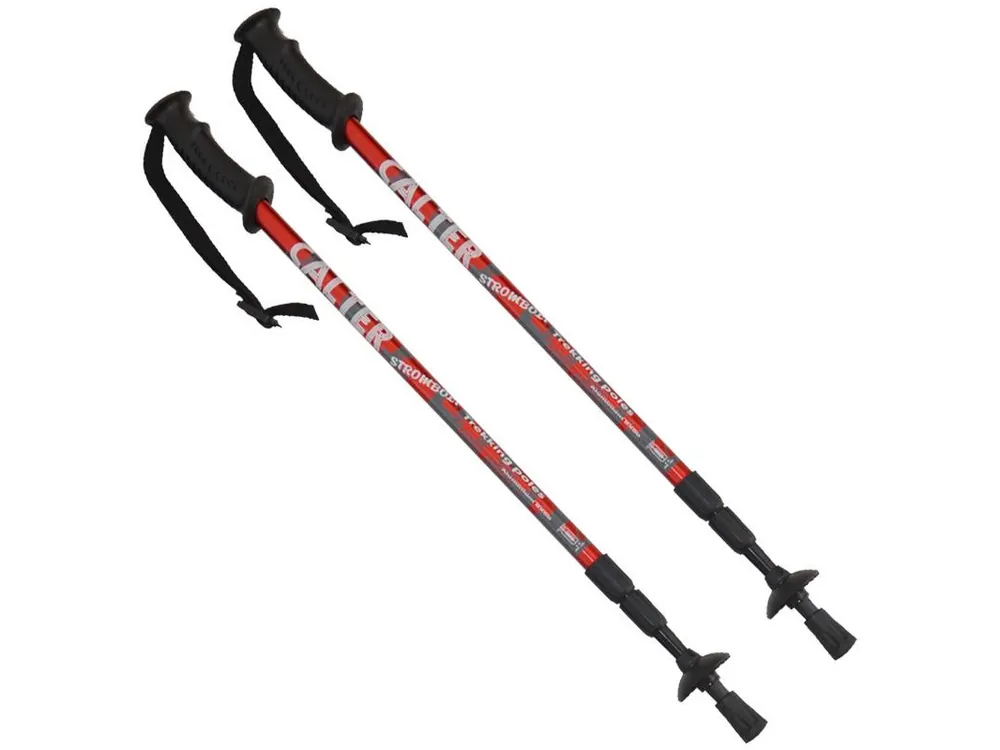 Trekingové hole CALTER® STROMBOLI, 3-dílné, pár, červené Rychlé Dodání