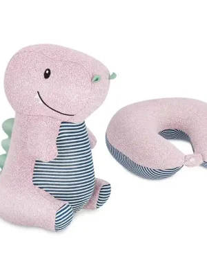 Spokey CUDDLY 2v1 Dětský cestovní polštářek a plyšová hračka v jednom, hrošík Nová Kolekce