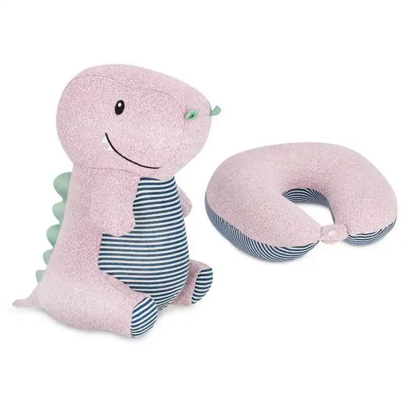Spokey CUDDLY 2v1 Dětský cestovní polštářek a plyšová hračka v jednom, hrošík Nová Kolekce