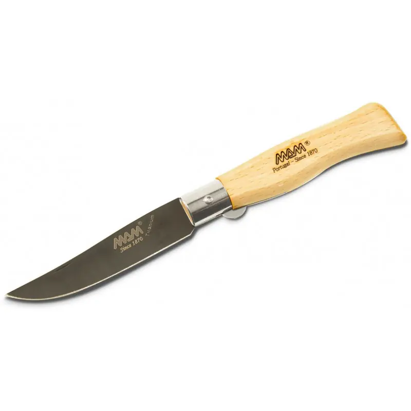 Finální Výprodej MAM Douro 2109 Black Titanium Zavírací nůž s pojistkou - buk, 9 cm