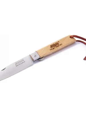 Cenový Hit MAM Operario 2038 Zavírací nůž s koženým poutkem, pojistka - buk, 8,8 cm BOX