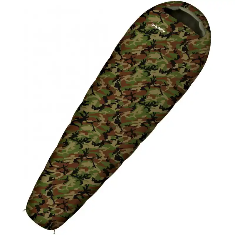 Husky Syntetický třísezónní dětský spacák Junior Army green Nejprodávanější