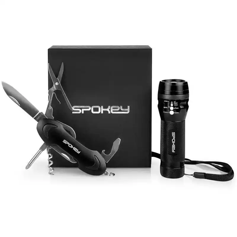 Spokey ZOOM Sada multifunkčního nářadí v dárkové krabičce: nůž + svítilna Dokud Zásoby Vydrží
