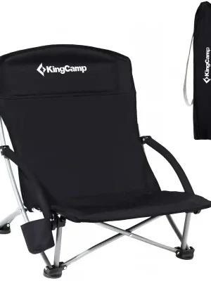 Kemping skládací židle KING CAMP Deluxe s opěrkami ocel - černá Sleva