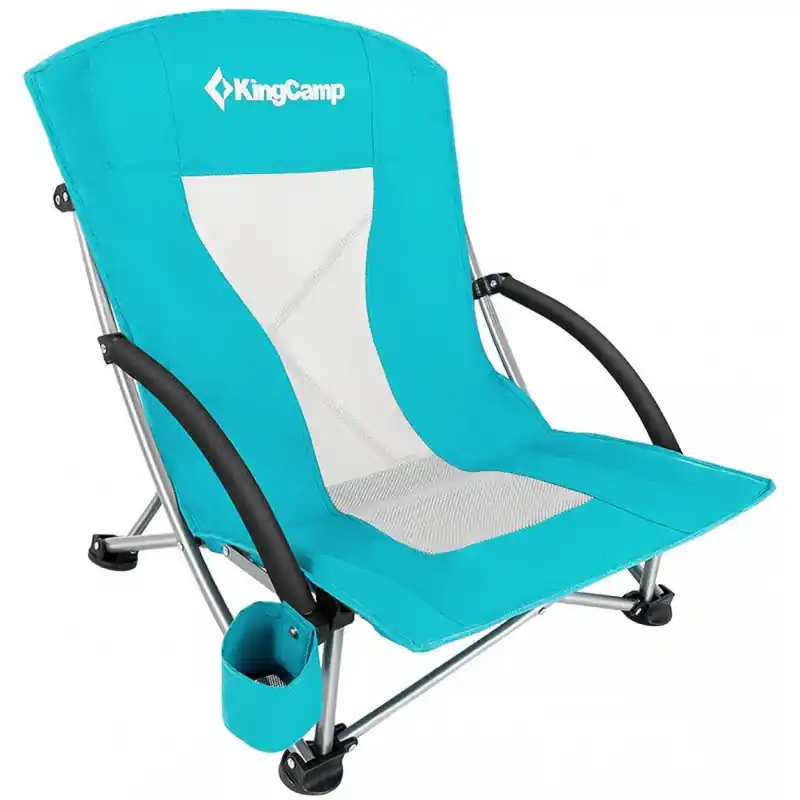 Kemping skládací židle KING CAMP Deluxe s opěrkami ocel - tyrkysová Super Cena