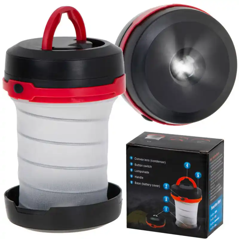 Zlevněný Kempingová lampa turistická na baterie 2v1, 3 režimy LED